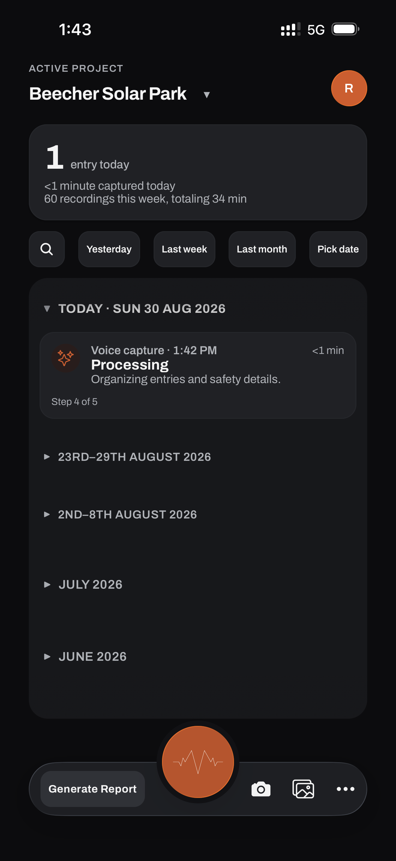 Real VOX Field processing screen